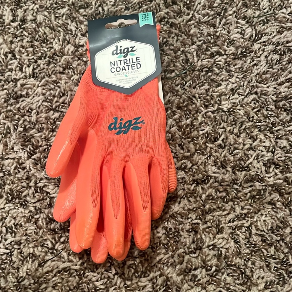 Digz nitrile coated garden gloves one size fits most